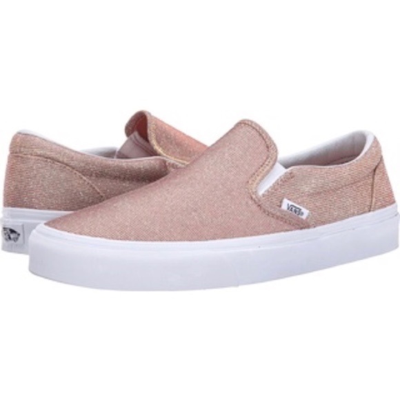 vans rose gold glitter